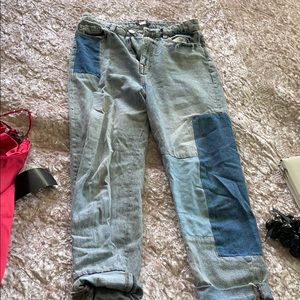 Urban outfitters patched boyfriend jeans